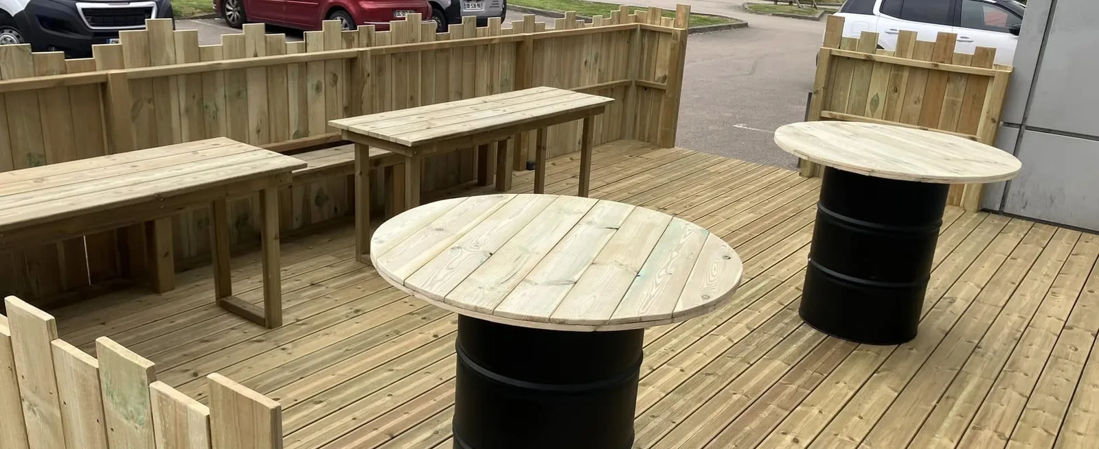Timber deck with bespoke furniture
